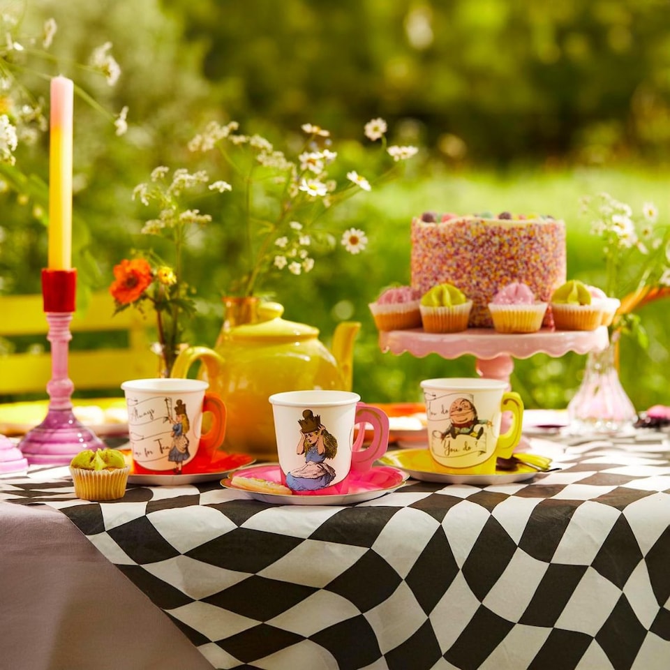 image 1 of Talking Tables Alice Wonderland Party Tableware Pack - Bright - 16 Pack