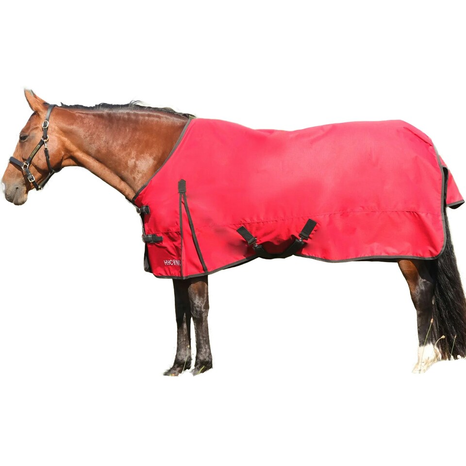 HYCONIC 50g Standard-Neck 50g Horse Turnout Rug - Red/Charcoal - 6´