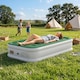 image 2 of Outsunny Inflatable Mattress, Air Bed with Built-in Pump | Green | Dark Green | Double