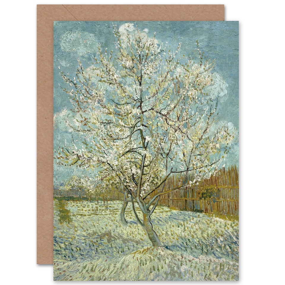 image 1 of Vincent Van Gogh Pink Peach Tree Blank Art Card