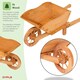 image 4 of Oypla Garden Wooden Wheelbarrow Flower Planter Ornamental Plant Pot Brown