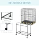 image 5 of PawHut Rolling Bird Cage w/ Detachable stand Storage Shelf  Wood Perch Food Cup
