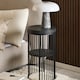 image 3 of Strington Round Bedside Table 1 Shelf in Matt Black Black