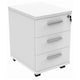 image 2 of 3 Drawer Office Storage Unit Lockable & Portable Under Desk Cabinet White
