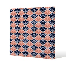 Navy & Pink Geometric Shells (Canvas Print) 101 x 101 x 4cm