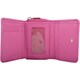 image 1 of London Leathergoods Womens Small Leather Zip Round Tri-Fold Money / Coin / Credit Card Holder / Purse - Cerise | Pink | Cerise