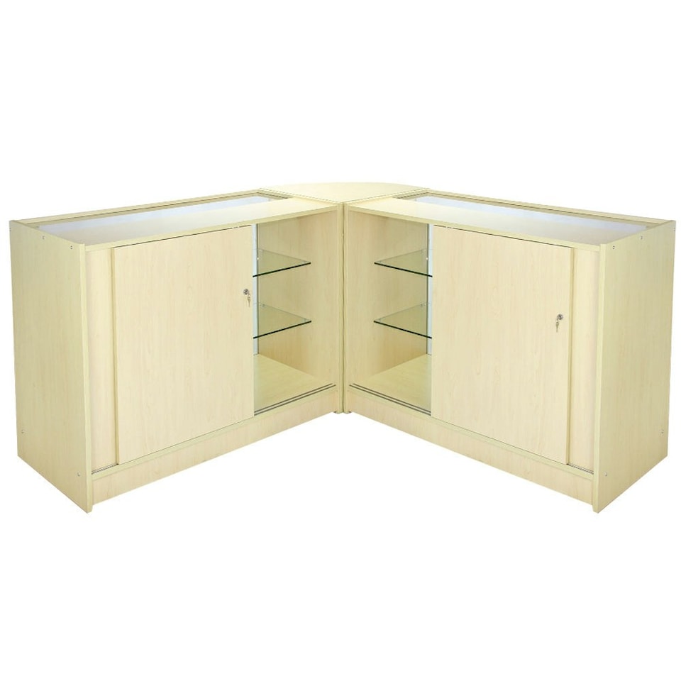 image 1 of Horizon Maple Shop Counter & Retail Display Set Brown