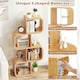image 3 of COSTWAY 4-TierS-Shaped Bookcase, Bamboo Bookshelf Brown