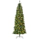 image 6 of HOMCOM 7FT Prelit Pencil Christmas Tree w/ LED Light, Berry, Xmas Decoration
