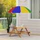 image 6 of AIYAPLAY Wooden Kids Picnic Table, Sand and Water Table w/ Benches, Parasol 