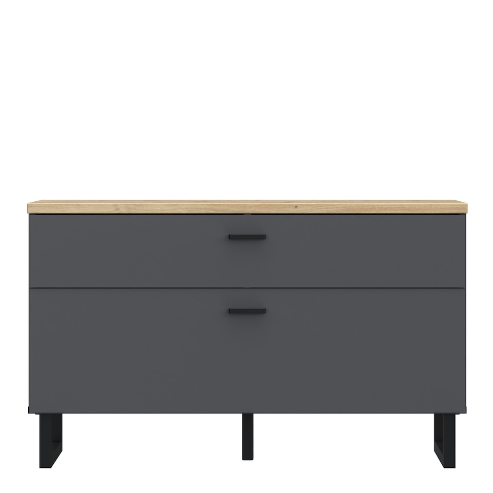 image 1 of Klara TV Unit with 1 Drawer 1 Flip Door in Grey and Oak
