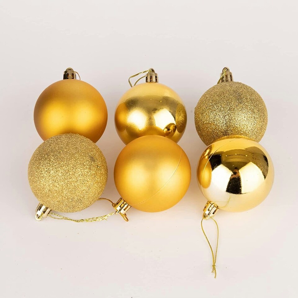 image 1 of Baubles Deep Gold 6cm, 6pcs Set