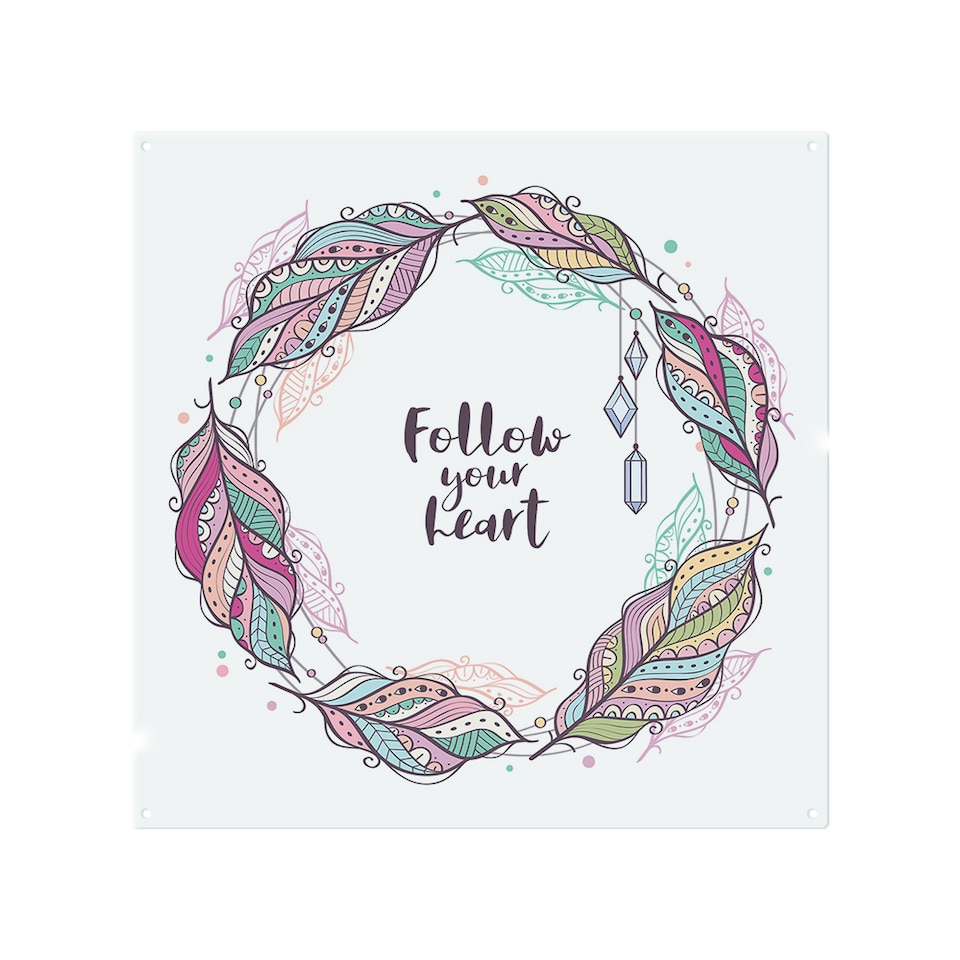 image 1 of Follow Your Heart Splash Back | White