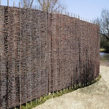 Willow Hurdle Fence Panel Premium Weave Woven Screening 6ft x 2ft | Brown | Brown