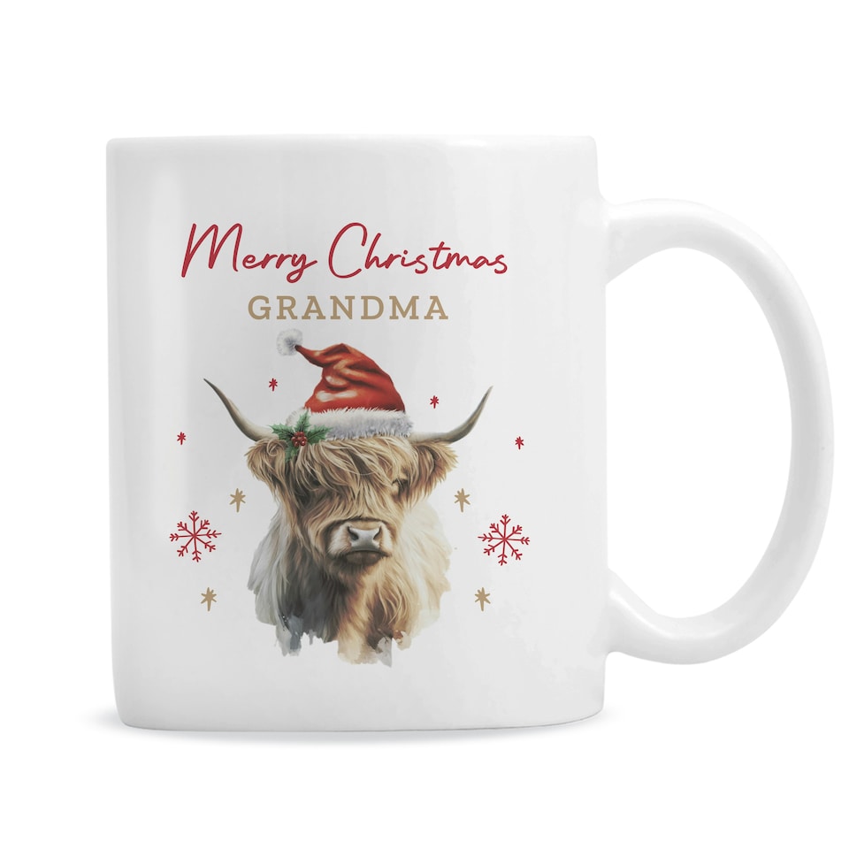 image 1 of Personalised Highland Cow Christmas Mug