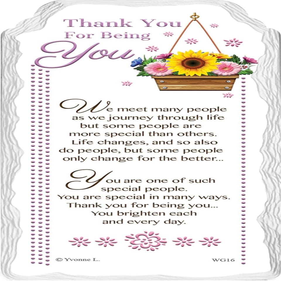 Thank You For Being You Sentimental Handcrafted Ceramic Plaque
