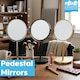 image 2 of Harbour Housewares Pedestal Mirror - 18.5 x 34.5cm - 2x Magnifying Freestanding Bedroom Table Vanity Makeup Mirror | Silver | Chrome