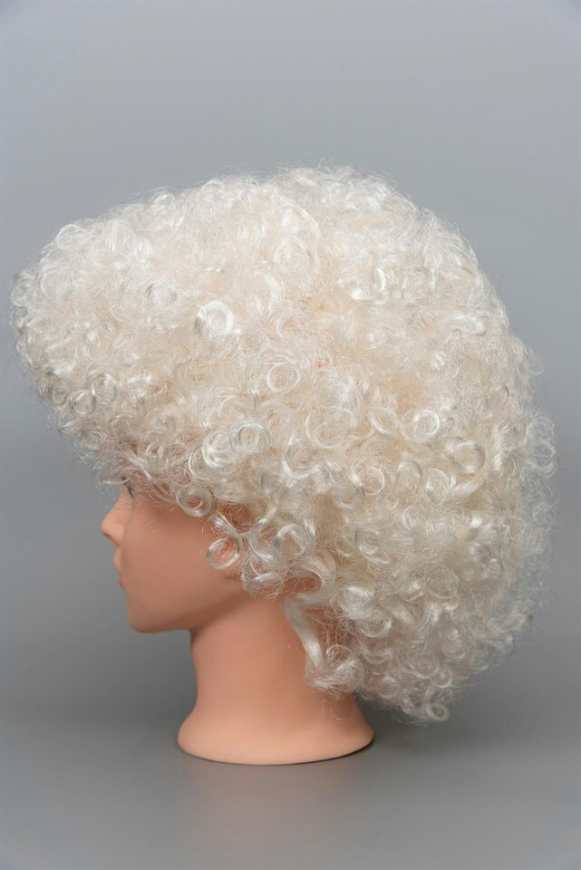 image 1 of White Afro Curly Wig | Multi