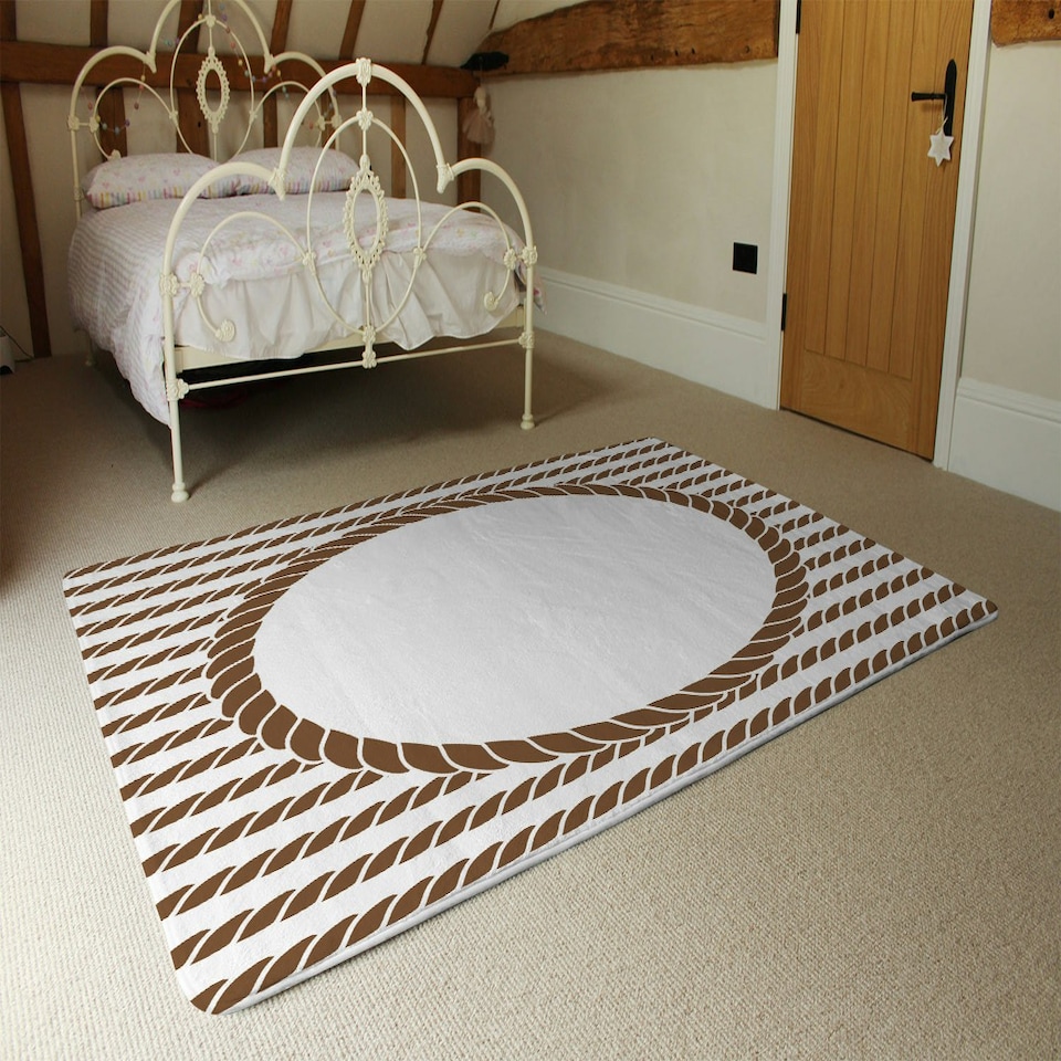 image 1 of Rope Border (Rug) Brown | Large: 140x200cm