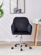 image 4 of Office Chair black velvet swivel with arms and wheels leisure home desk computer