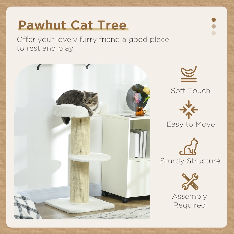 image 1 of PawHut 91cm Scratching Posts Cat Tree Activity Centre for Indoor Cats