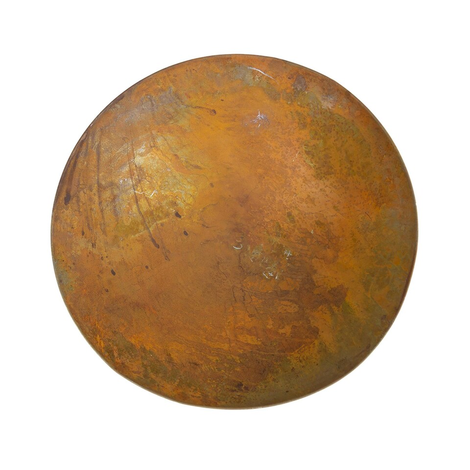 image 1 of Charles Bentley 60cm Oxidised Rust Finish Fire Pit Minimalist Design Outdoor Use