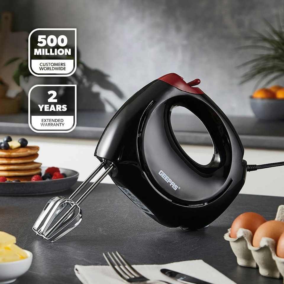 image 1 of GEEPAS 150W Hand Mixer - Electric Whisk Black