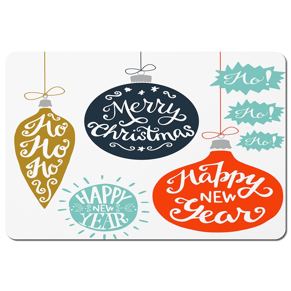 image 1 of Merry Christmas Collection Placemat Coaster Rare Wood Bottom
