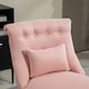image 6 of HOMCOM Fabric Single Sofa Upholstered with Pillow Wood Leg Pink Pink