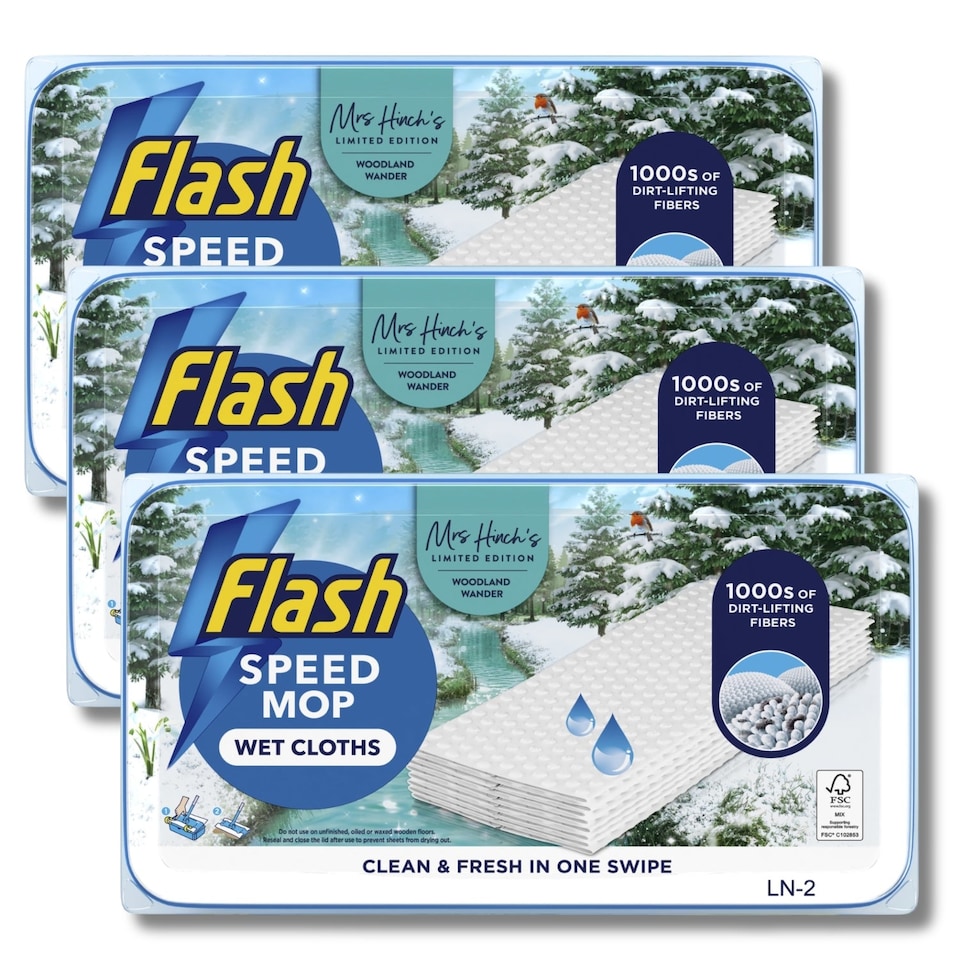Flash Speedmop Refill Pads Mrs Hinch Woodland Wander 24 Pads