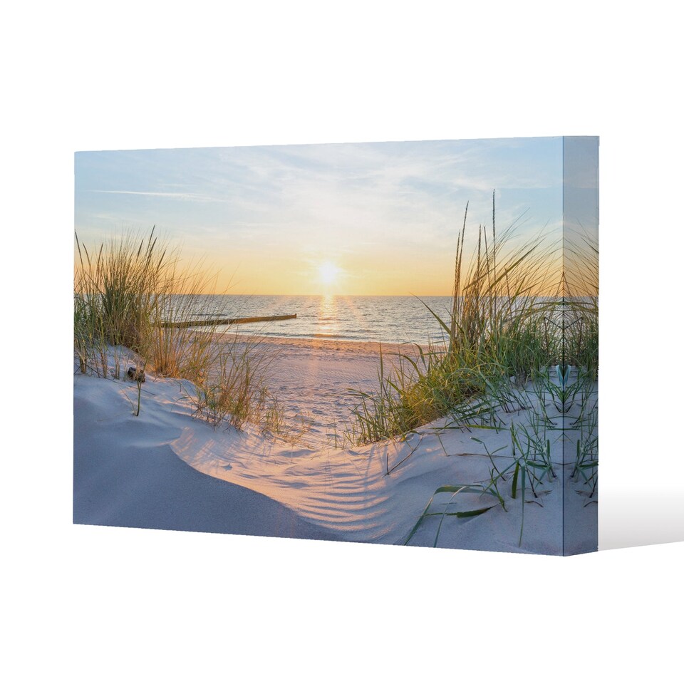 Sunset at the Baltic Sea Beach (Canvas Print) / 114 x 77 x 4cm | Multi