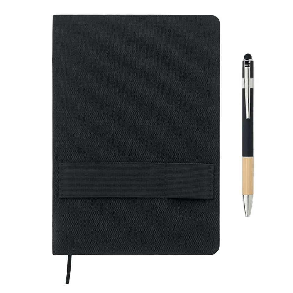 MidOcean Nota A5 Notebook & Pen - Black - 21cm x 14.5cm x 1.2cm