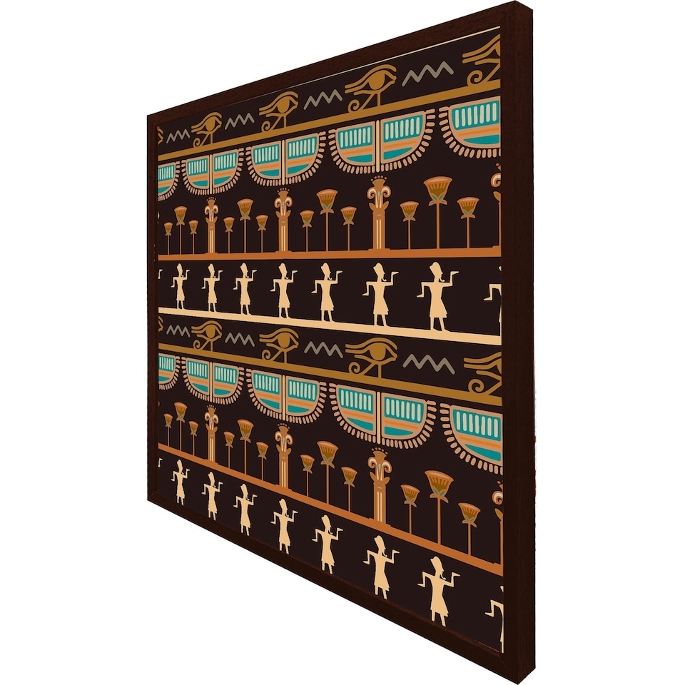 image 1 of Orange & black hieroglyphs (Picture Frame) Black | XL