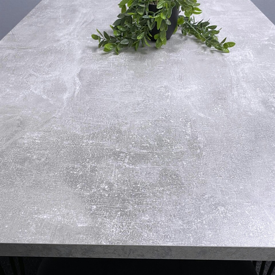 image 1 of Grey Dining Table with Hairpin Legs & 4 Grey Velvet Chairs Set for Kitchen & Dining Room Grey