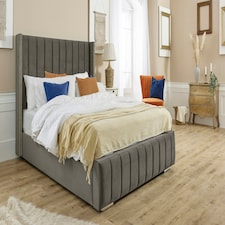 Hemmel Plush Single Bed Frame - Grey