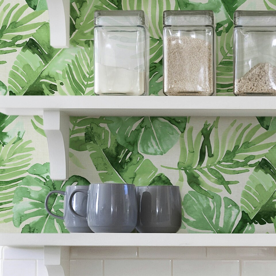 image 1 of NuWallpaper NU3670 Tortola Peel & Stick Wallpaper, Green Multi