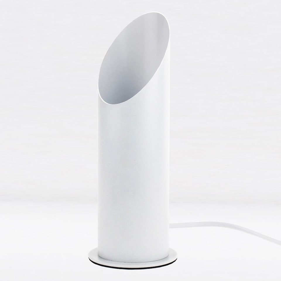 image 1 of Set of 2 White Metal Tubular Floor Uplights | White | White | Medium | 2