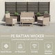image 4 of Garden Vida Kendal 4 Seater Rattan Set Chair Sofa Coffee Table Outdoor Garden Furniture, Natural
