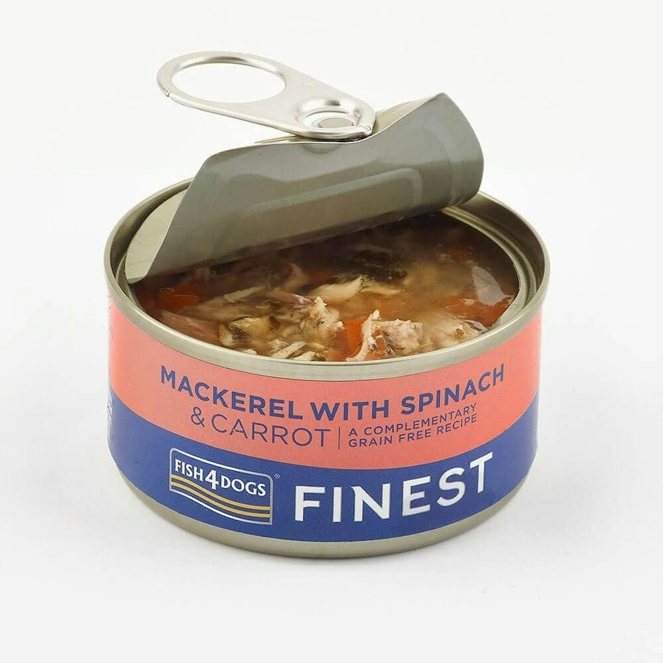 image 1 of Fish4Dogs Wet Dog Food Tins 85g for all dog breeds (FINEST MACKEREL WITH SPINACH AND CARROT)