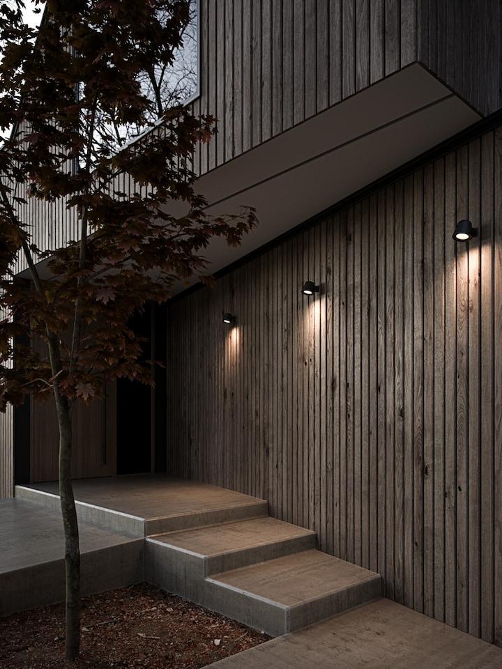 image 1 of Nordlux Aleria Outdoor Wall Light Black Metal Solar GU10 Sensor Compact - Mains Powered, IP44 | Black | Black