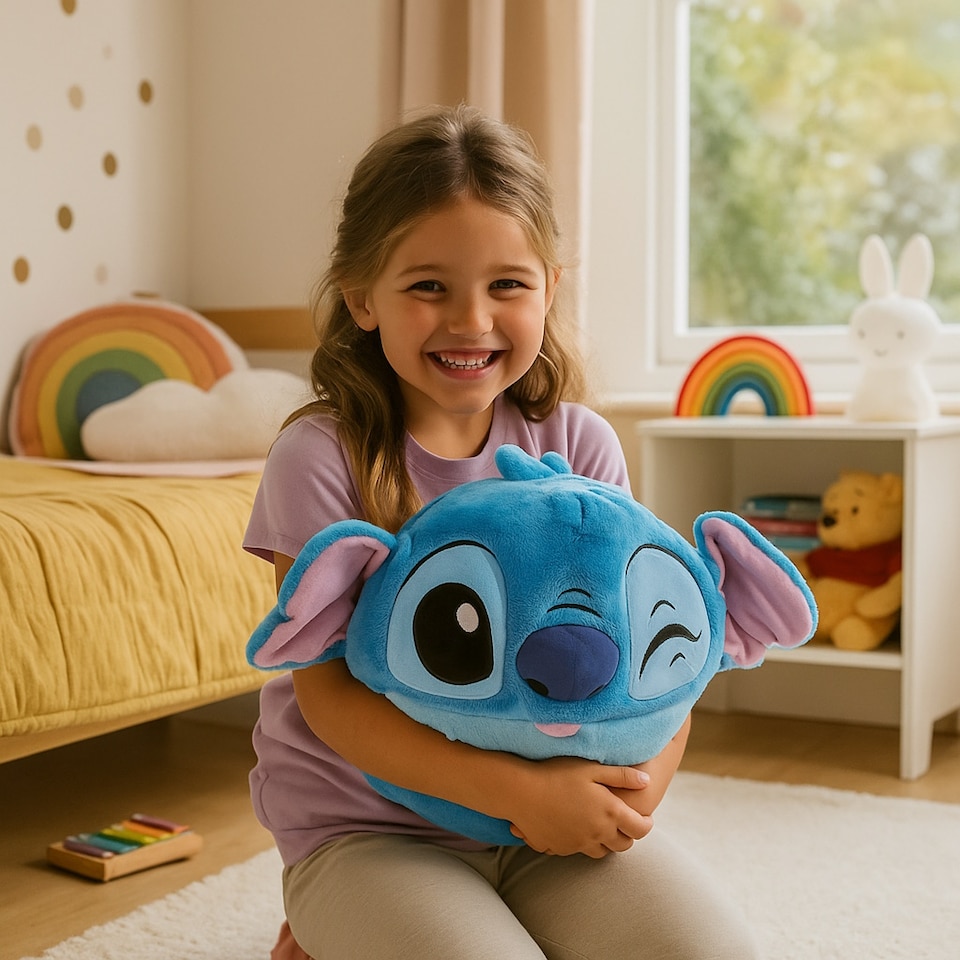 image 1 of Disney Stitch Cosy Plush Hand Warmer Cushion