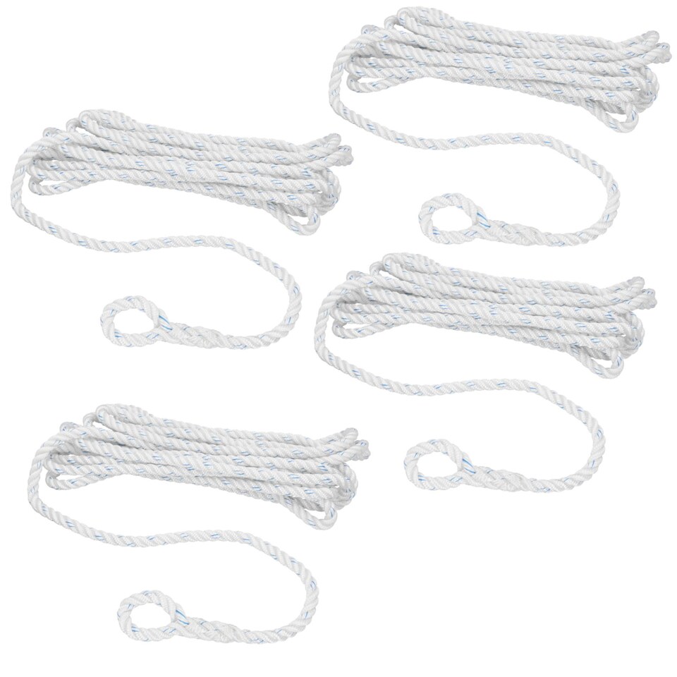 image 1 of 4 Pack Spliced Polyester Mooring Line 16mm x 10m Boat Dock Line Rope Warp
