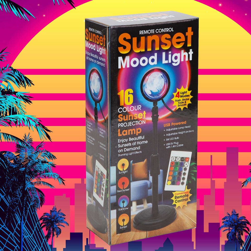 image 1 of PMS Sunset Mood Light with Remote, 4 Effects and 16 Colours
