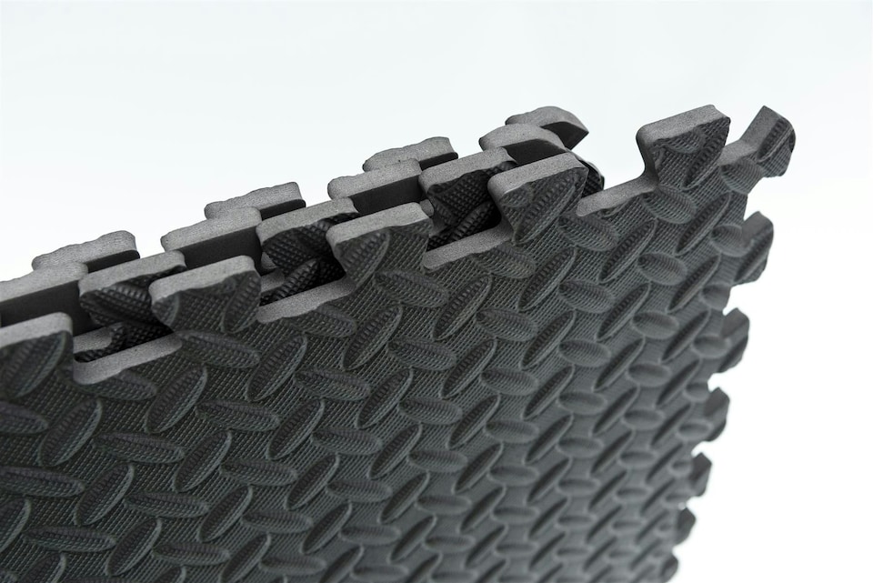 image 1 of 36pcs Black EVA Gym Flooring Puzzle Mat 60x60cm Interlocking Non Slip Floor Tiles for Home Workout, Yoga & Fitness | Black