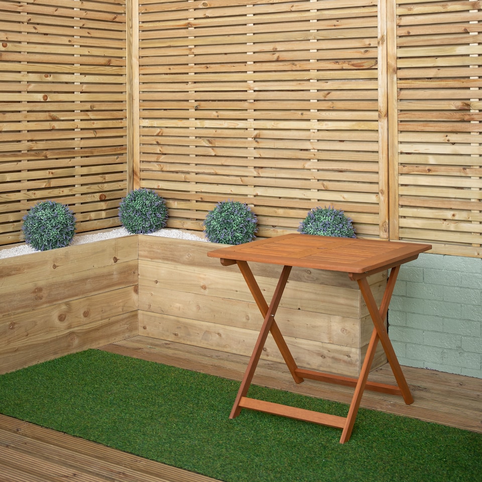 image 1 of Windermere Outdoor 4 Person Folding Square Wooden Table