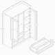 image 7 of Vida Designs Altino 3 Piece Bedroom Set (2 Drawer Bedside, 5 Drawer Chest, 3 Door 2 Drawer Mirrored Wardrobe), Grey
