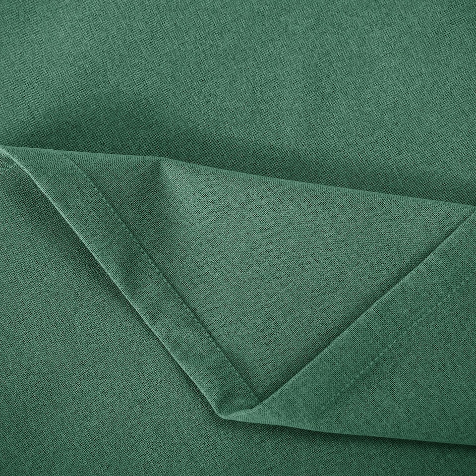 image 1 of Emerald Green Linen Blackout Eyelet Curtains - 46x54 Inch Drop - Pair Green
