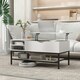 image 3 of COSTWAY Lift Top Coffee Table w/ Storage Shelf White White