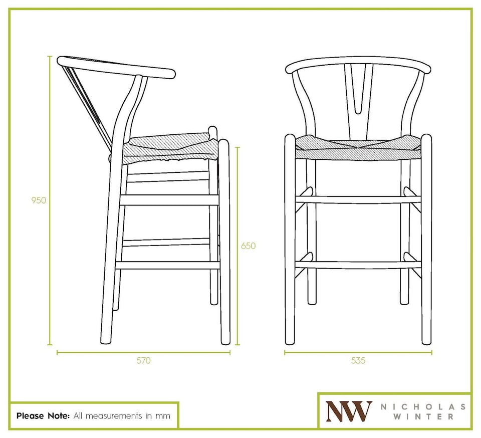 image 1 of Nicholas Winter Wooden Scandi Danish Style Bar Stools - Natural-Natural - Pack of 2