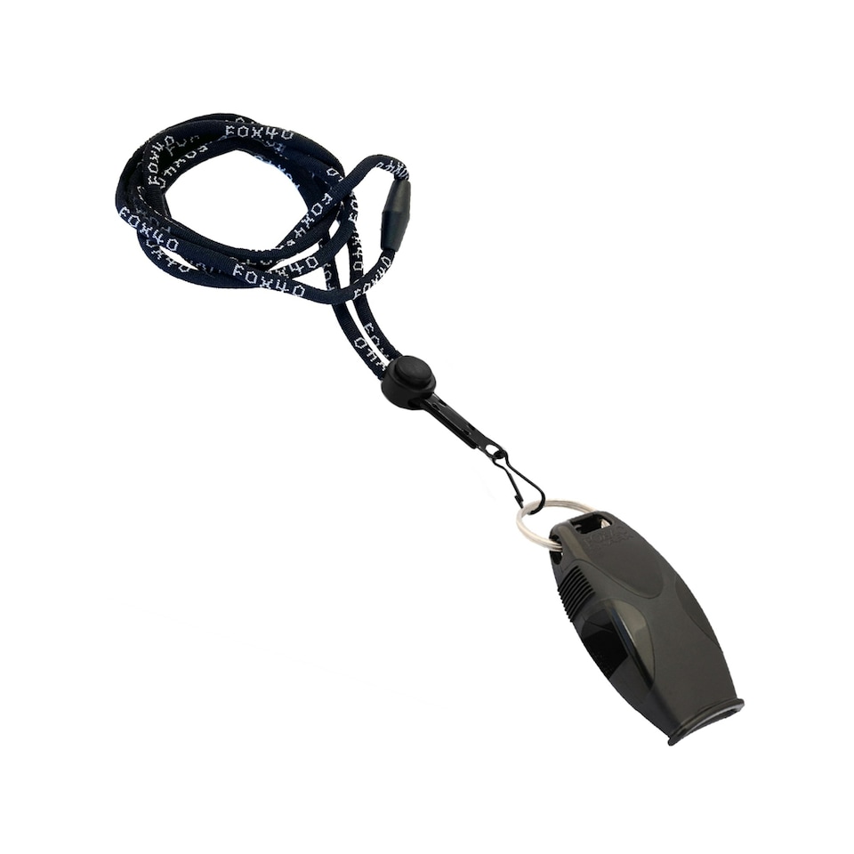 image 1 of Fox 40 Sharx Whistle and Lanyard - Black - One Size